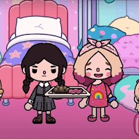 BocaBoca Toca Wednesday Addams cho Android - Hình nền hoạt hình Toca đáng yêu