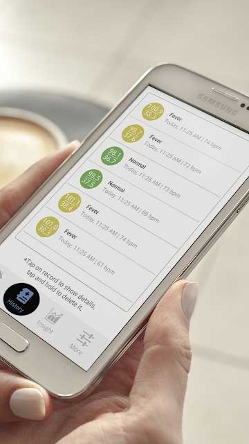 Body Temperature cho Android lưu lịch sử nhiệt độ