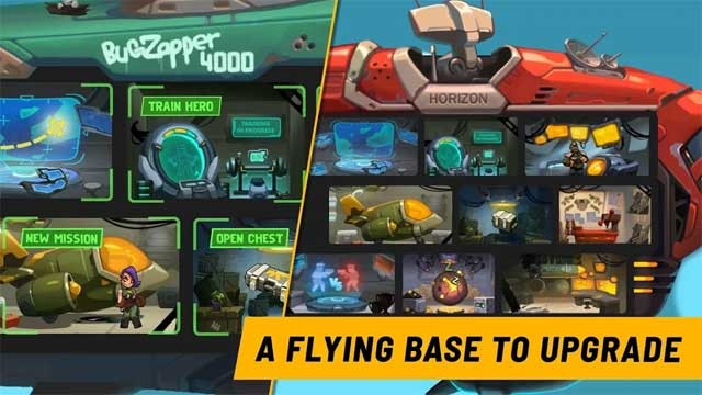 Xây dựng căn cứ trong một tàu vũ trụ khổng lồ để chế tạo các vũ khí và trang bị mới