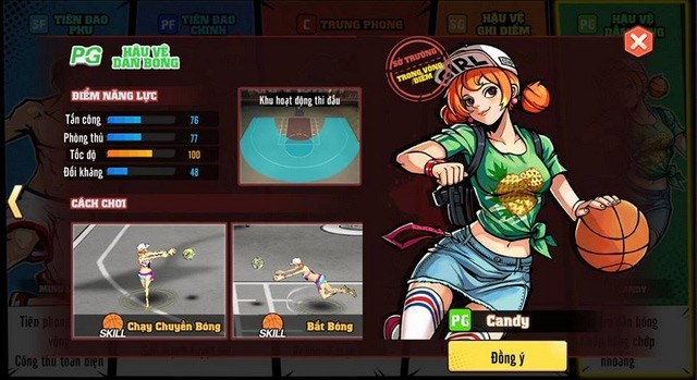 Nhân vật trong game bóng rổ mobi