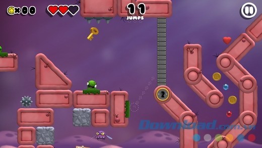 Booger Boing cho iOS thách thức game thủ qua chướng ngại khác nhau