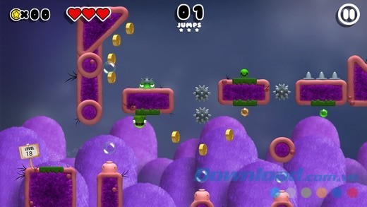 Thu thập tiền xu và tránh quái vật trong Booger Boing cho iOS