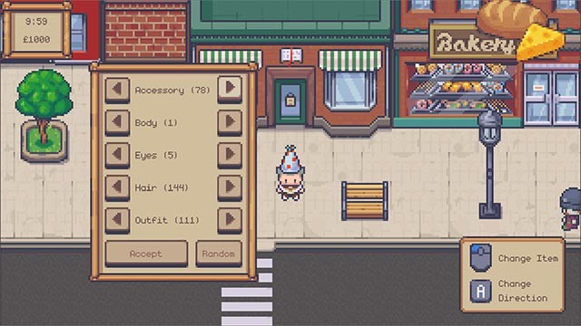 Tùy chỉnh nhân vật và thiết kế nội ngoại thất của tiệm sách Book Bound