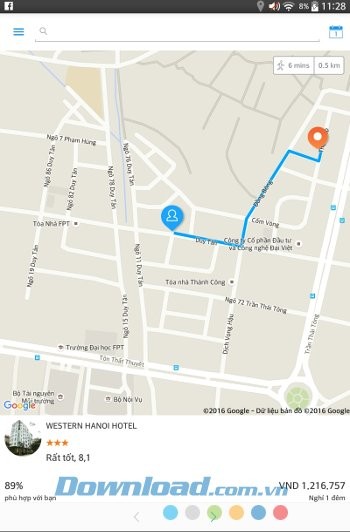 Giao diện ứng dụng Booking Now