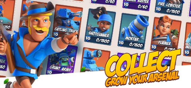 Thu thập và phát triển vũ khí của bạn trong game Boom Beach: Frontlines