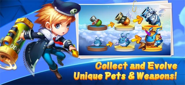 Thu thập và tiến hóa hàng loạt vũ khí và thú cưng