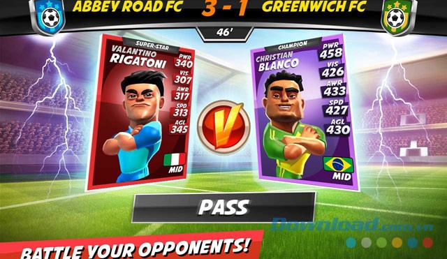 Tranh đấu với các đội bóng đối thủ