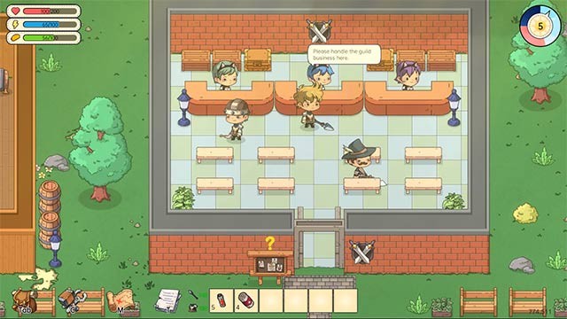 Tương tác với NPC để nhận nhiệm vụ và cùng nhau phát triển thị trấn biên giới