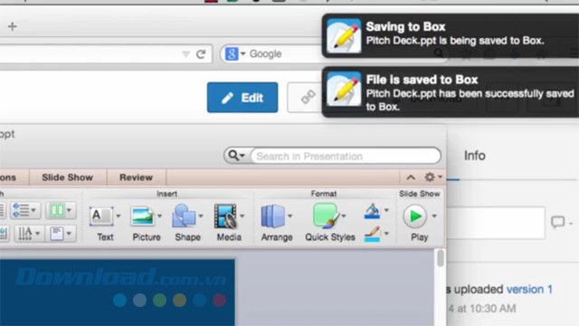 Lưu file trong Box Edit