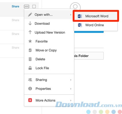 Tùy chọn chỉnh sửa file với Box Edit