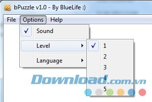 Giao diện Options của bPuzzle