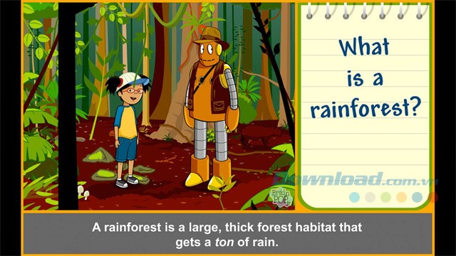 Học định nghĩa bằng tiếng Anh và nhiều điều mới lạ khác khi sử dụng phần mềm xem phim BrainPOP Jr. Movie of the Week cho máy tính