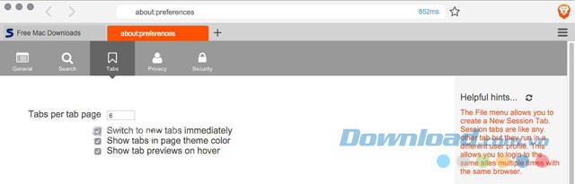 Lựa chọn cài đặt của trình duyệt