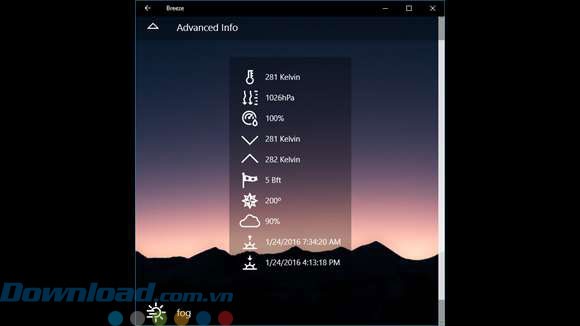 Các thông tin thời tiết khác