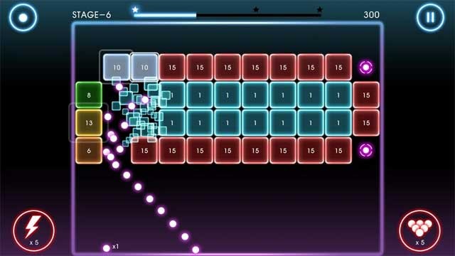 Bắn bóng để phá hủy được nhiều viên gạch nhất và đạt điểm cao