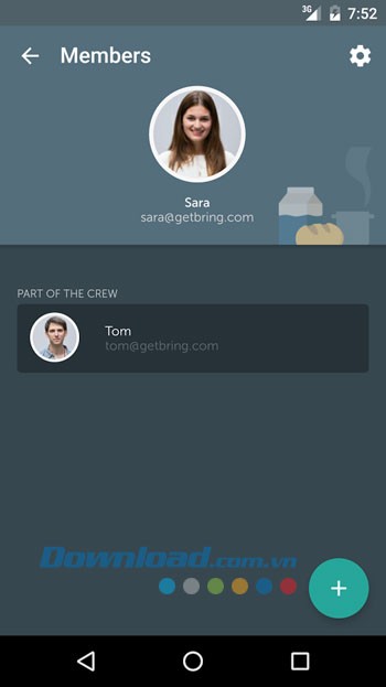 Xem ai có thể mua sắm với bạn cùng Bring! cho Android
