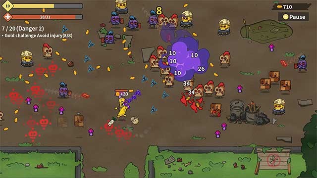 Vào vai chiến binh chuối dũng cảm và đánh bại các quái vật ăn vặt hung dữ