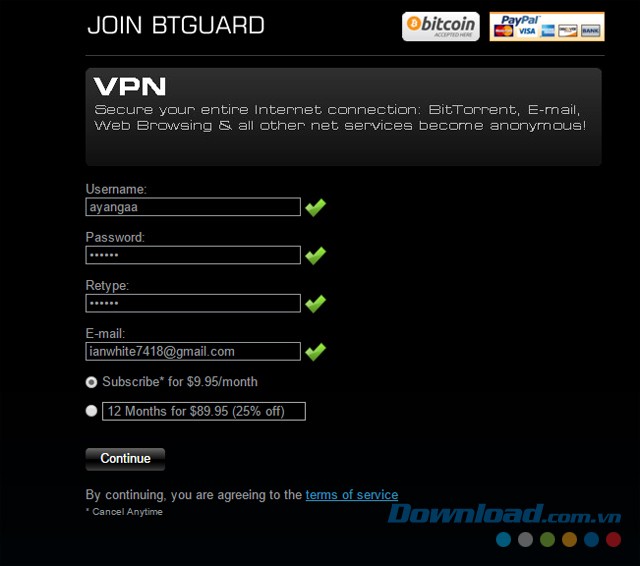 Đăng ký sử dụng phần mềm mạng riêng ảo BTGuard cho máy tính