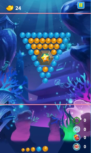 Giao diện đơn giản và dễ chơi của game bắn bóng Sea Bubbe Shooter