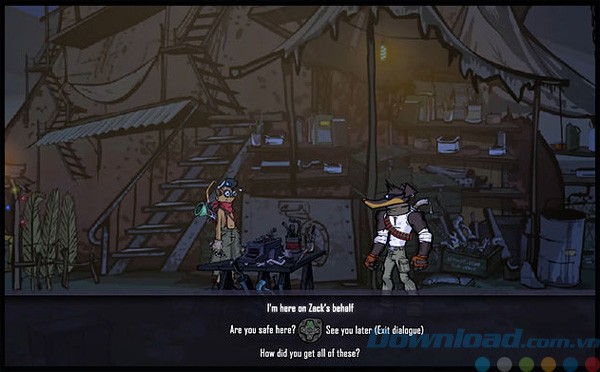 Một đoạn đối thoại trong game BUCK