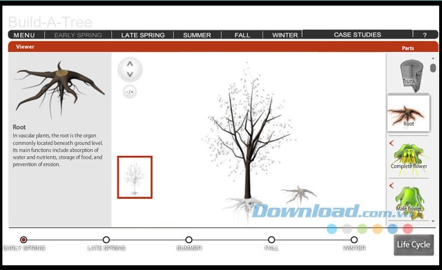 Kéo thả bộ phận vào cây