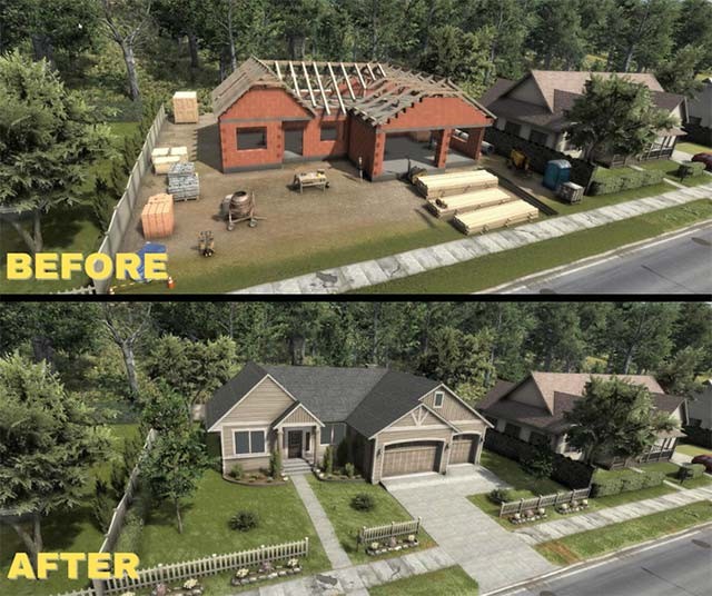 So sánh công trình trước và sau khi hoàn thiện