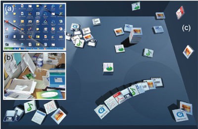 Màn hình giao diện BumpTop