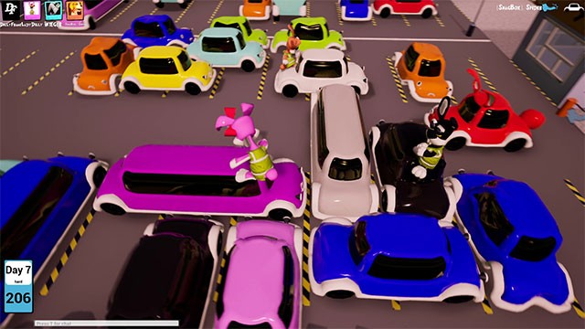 Giải cứu những chiếc xe đầy màu sắc bị mắc kẹt trong sân chơi Bunny Parking game