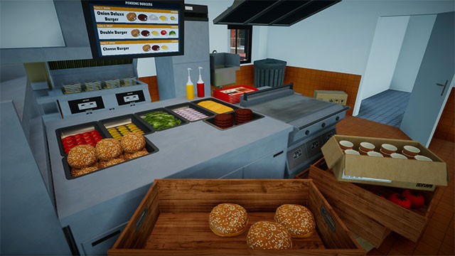 Nấu ăn, phục vụ thực khách và quản lý cửa hàng thức ăn nhanh trong Burger Rush Simulator