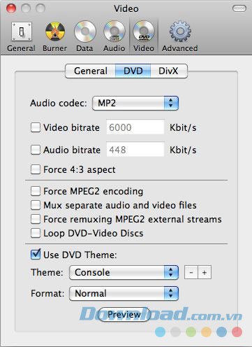 Ghi video vào đĩa CD/DVD