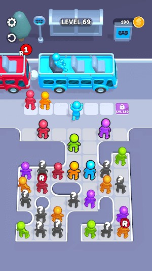 Bus Jam là game trí tuệ sắp xếp người lên xe buýt