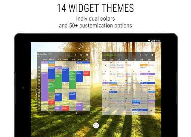 Ứng dụng có 14 theme Widget và hơn 50 tùy chỉnh giao diện khác nhau