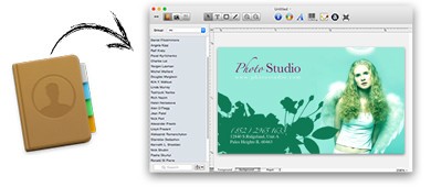 Kéo thả thông tin từ Danh bạn Apple vào Business Card Composer