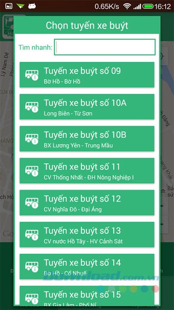 Chọn tuyến xe bus