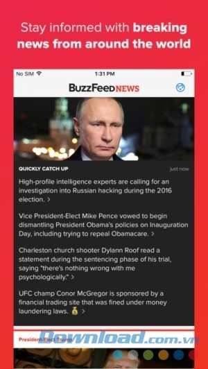 BuzzFeed cho iOS cập nhật tin tức nhanh chóng