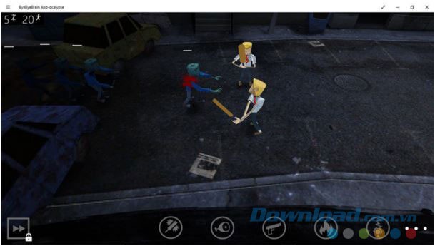 Một hình ảnh gameplay trong ByeByeBrain App-Ocalypse