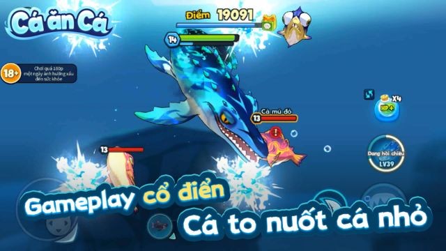 Gameplay cổ điển: cá to nuốt cá nhỏ