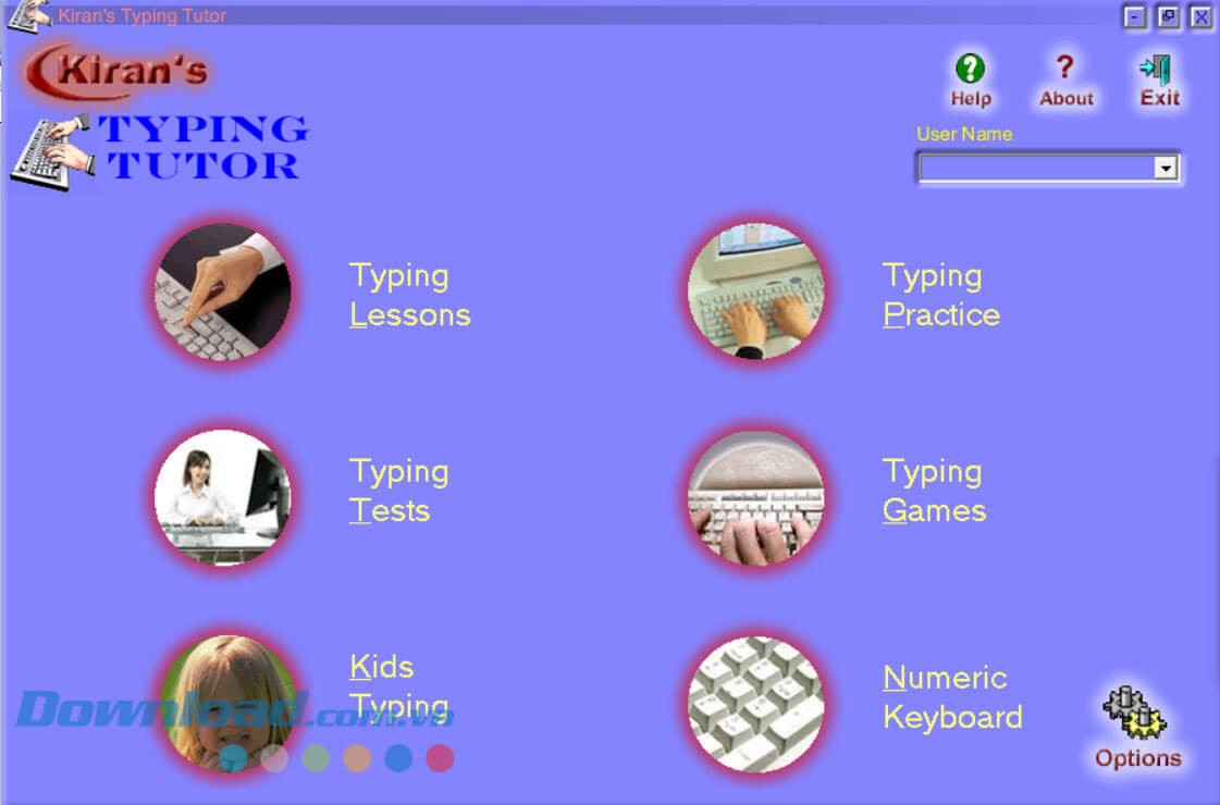 Bắt đầu luyện gõ 10 ngón bằng phần mềm Kiran's Typing Tutor