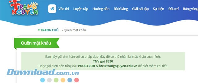 Cách Lấy Lại Mật Khẩu Trạng Nguyên Tiếng Việt