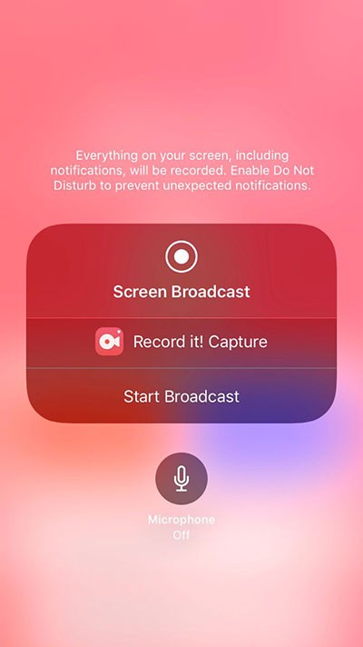 Bắt đầu ghi màn hình iPhone