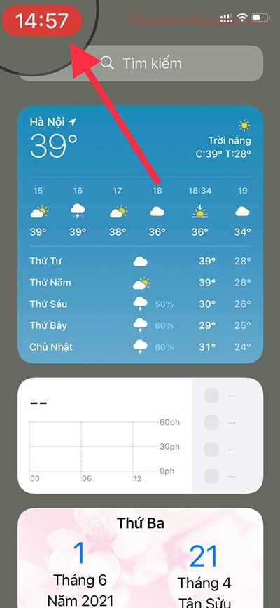 Nhấn vào biểu tượng màu đỏ để dừng việc ghi màn hình
