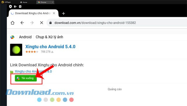 Nhấn vào nút Tải xuống