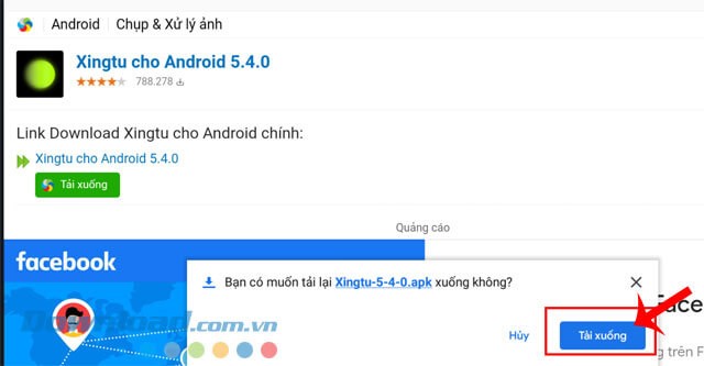 Click chuột vào nút Tải xuống