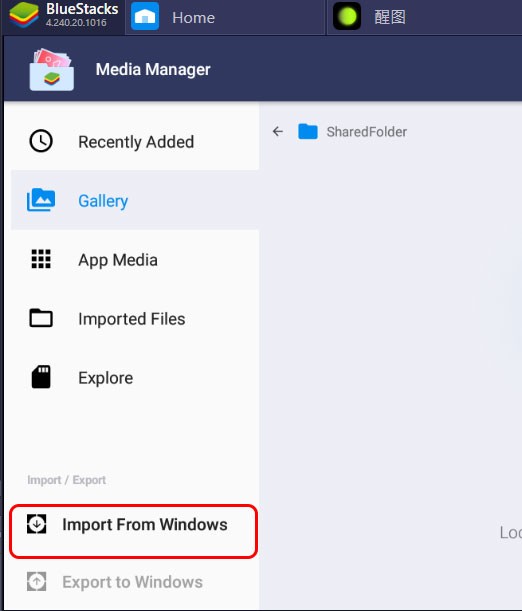Chọn Import From Windows
