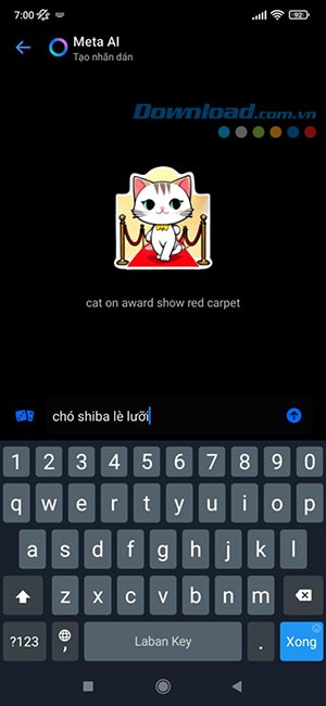 tao sticker Messenger bang Meta AI 4*523266