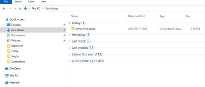 Mở thư mục Download để tìm tệp font đã tải xuống