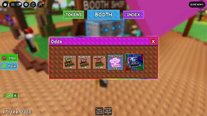 Tùy chỉnh Trade Booth trong Grow a Garden