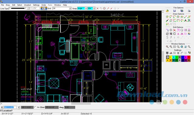 Giao diện CadStd Lite