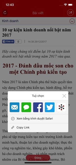 Ứng dụng đọc tin tức kinh tế, tài chính, doanh nhân