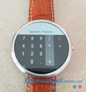 Giao diện tính toán của Calculator cho Android Wear